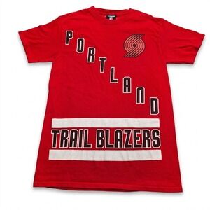 UNK‎ NBA Portland Trail Blazers Red Graphic T-Shirt Mens Small Basketball Tee